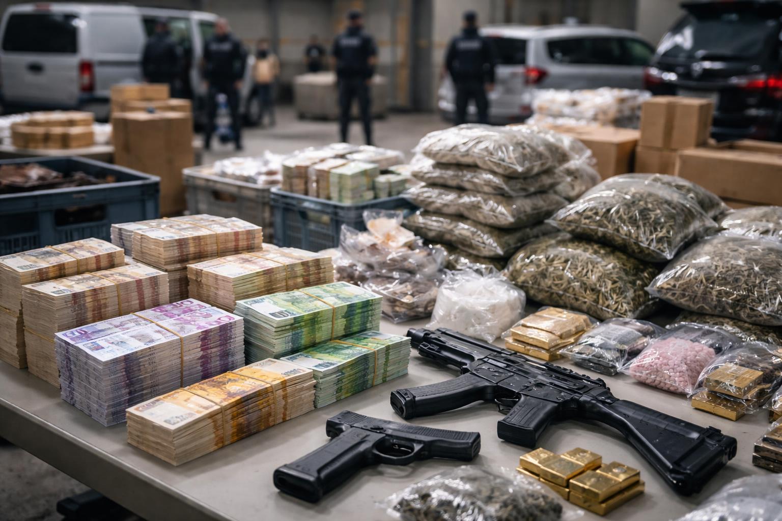 Redaktionelle Szene zum Thema „Millionenbetrag bei Razzien gegen Hells Angels in NRW sichergestellt“
