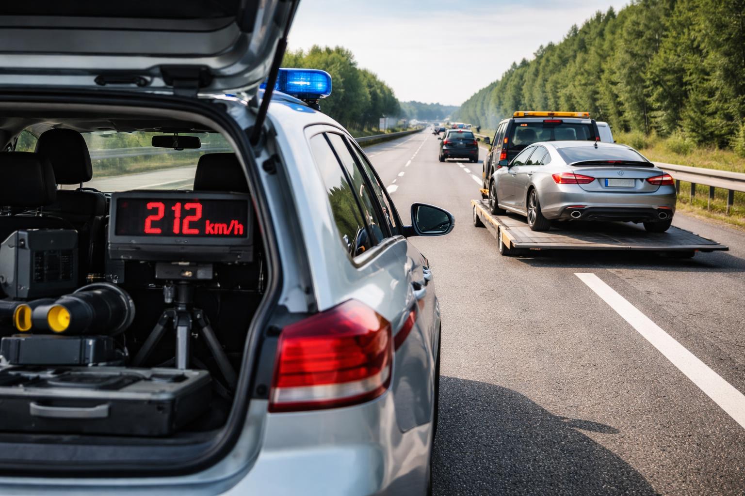 Redaktionelle Szene zum Thema „Mit 212 km/h auf der A1: Polizei stoppt 34-Jährigen in Oberösterreich“