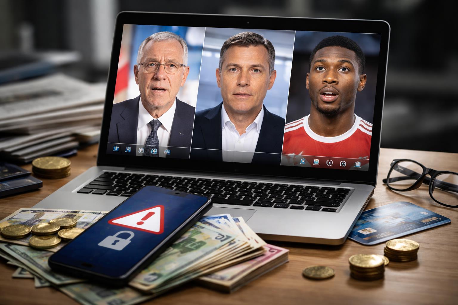 Redaktionelle Szene zum Thema „Mit Fake-Videos von Van der Bellen, Wolf und Alaba: Betrüger lockten Österreicher in Millionenfalle“