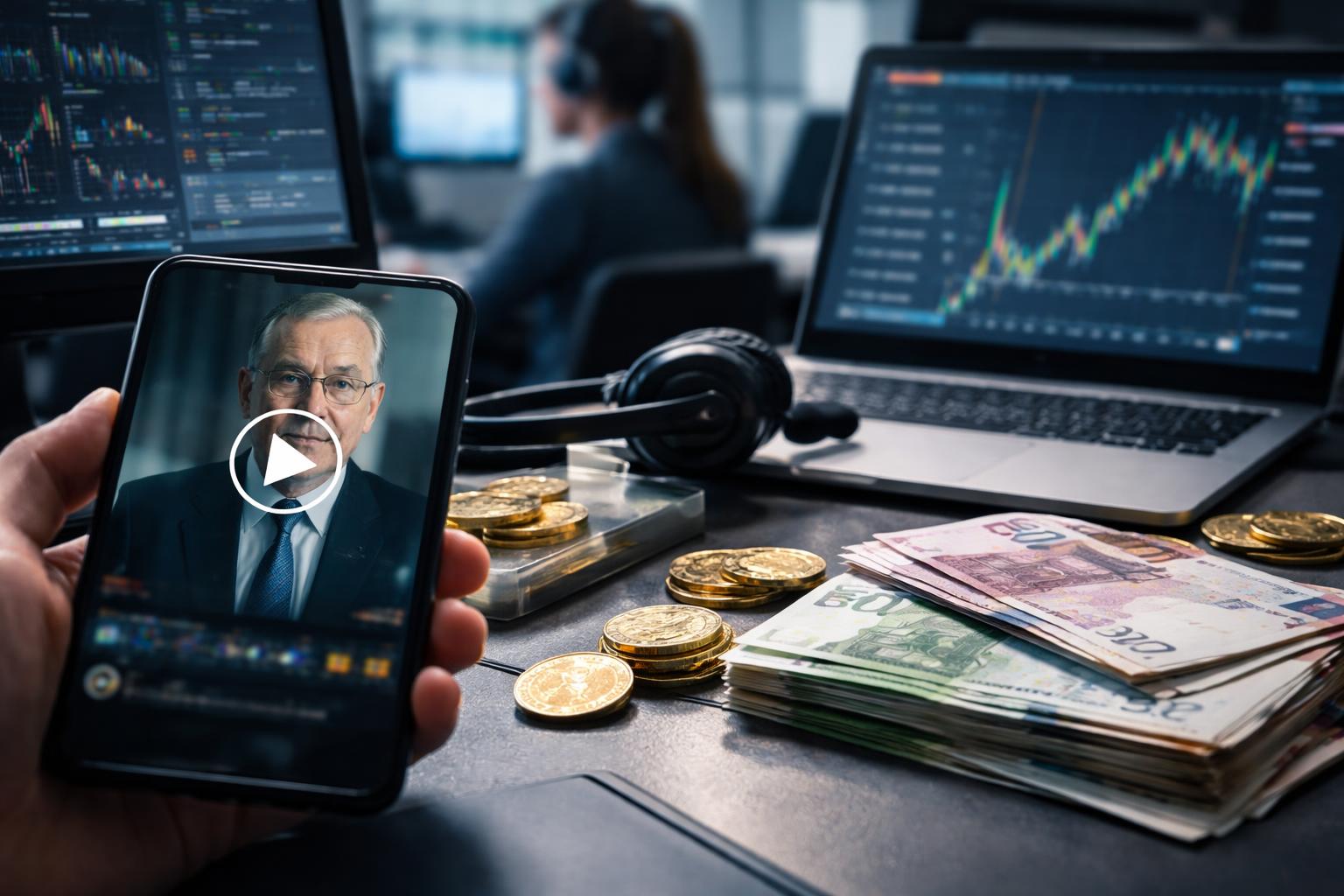 Redaktionelle Szene zum Thema „Mit Fake-Videos von Van der Bellen, Wolf und Alaba: So gerieten Österreicher in die Investment-Falle“