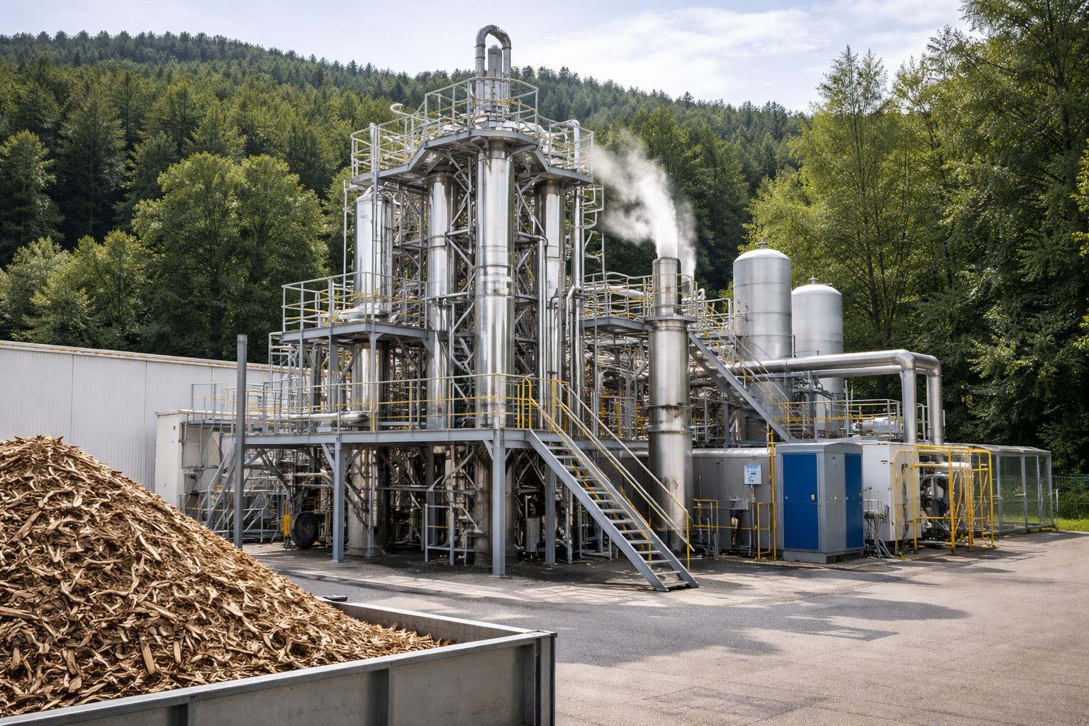 Redaktionelle Szene zum Thema „Montanuniversität Leoben stellt neue Pilotanlage für Biomasseforschung vor“