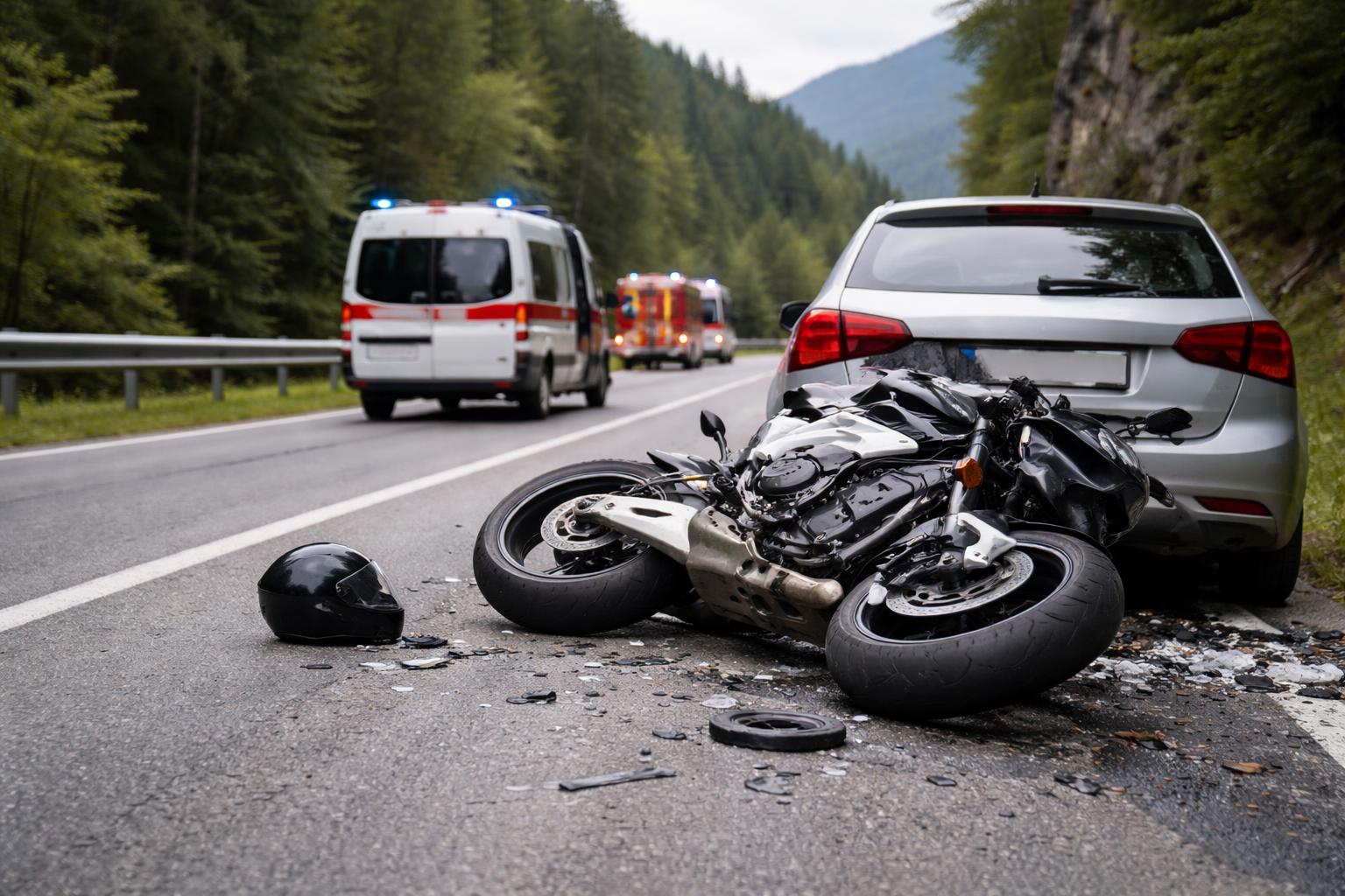 Redaktionelle Szene zum Thema „Motorradfahrerin auf Wurzenpassstraße schwer verletzt“