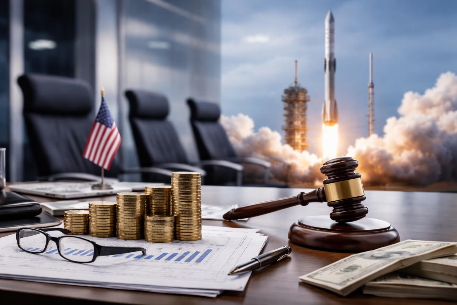 Redaktionelle Szene zum Thema „Musk will SpaceX-Verwaltungsrat nach Börsengang kontrollieren“
