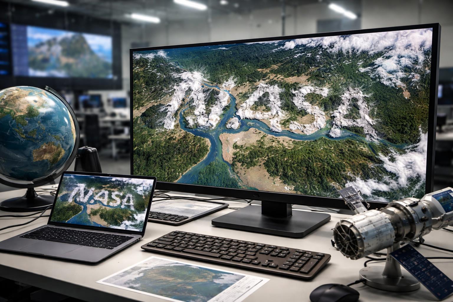 Redaktionelle Szene zum Thema „NASA-Tool lässt Namen aus Satellitenbildern entstehen“