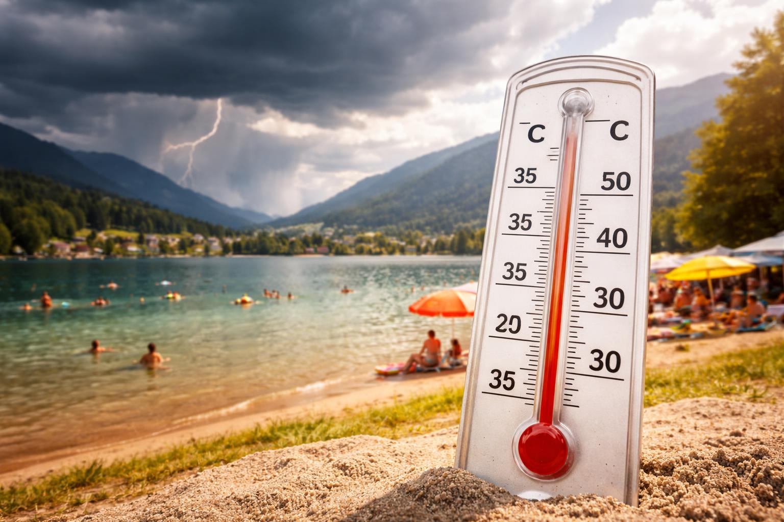 Redaktionelle Szene zum Thema „Neue Hitzewelle bringt Temperaturen über 35 Grad nach Kärnten, Osttirol und an die Obere Adria“