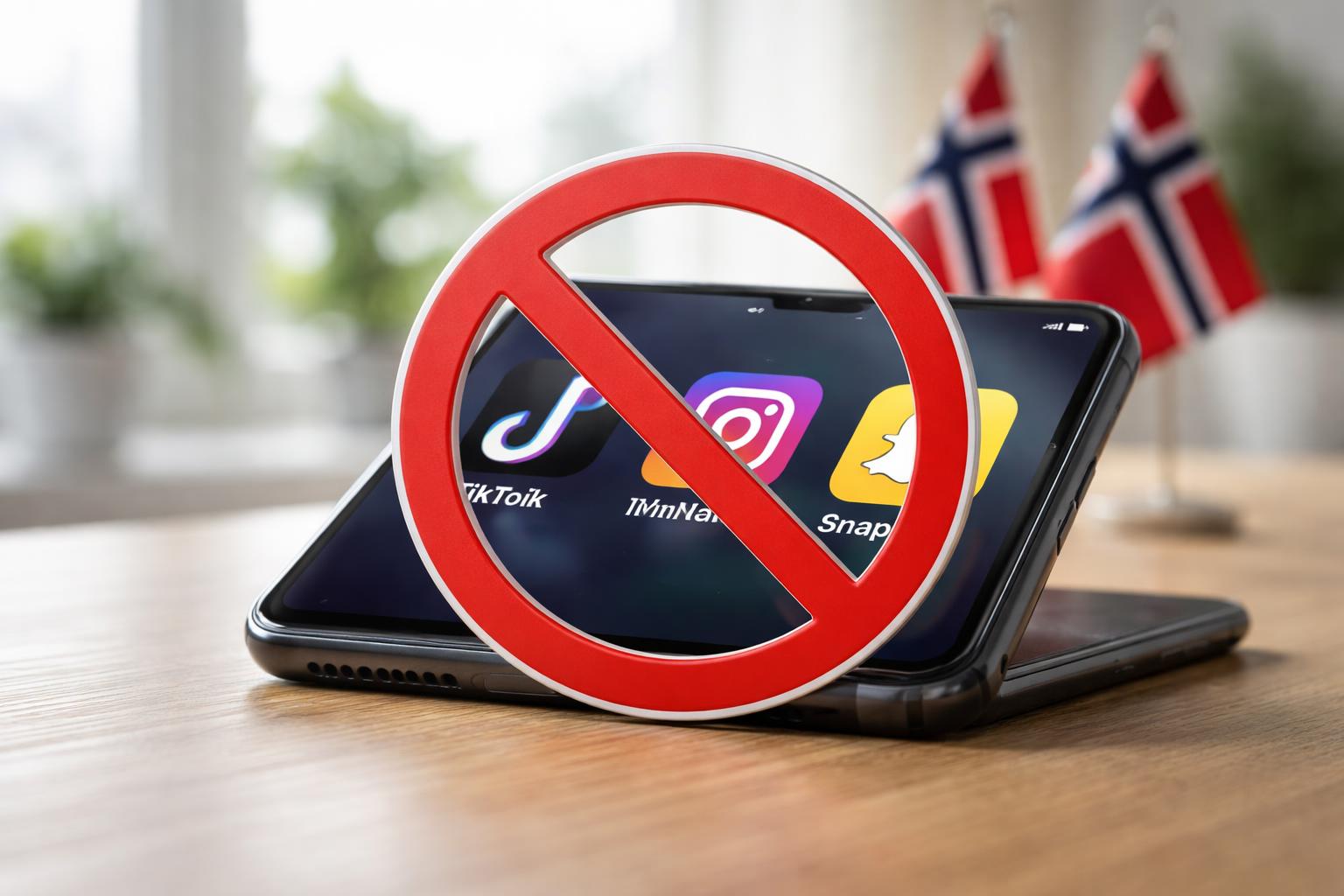 Redaktionelle Szene zum Thema „Norwegen kündigt Verbot sozialer Medien für Unter-16-Jährige an“