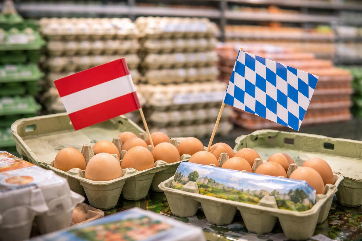 Redaktionelle Szene zum Thema „Österreichische Geflügelbetriebe kritisieren Verkauf bayerischer Eier bei Spar“