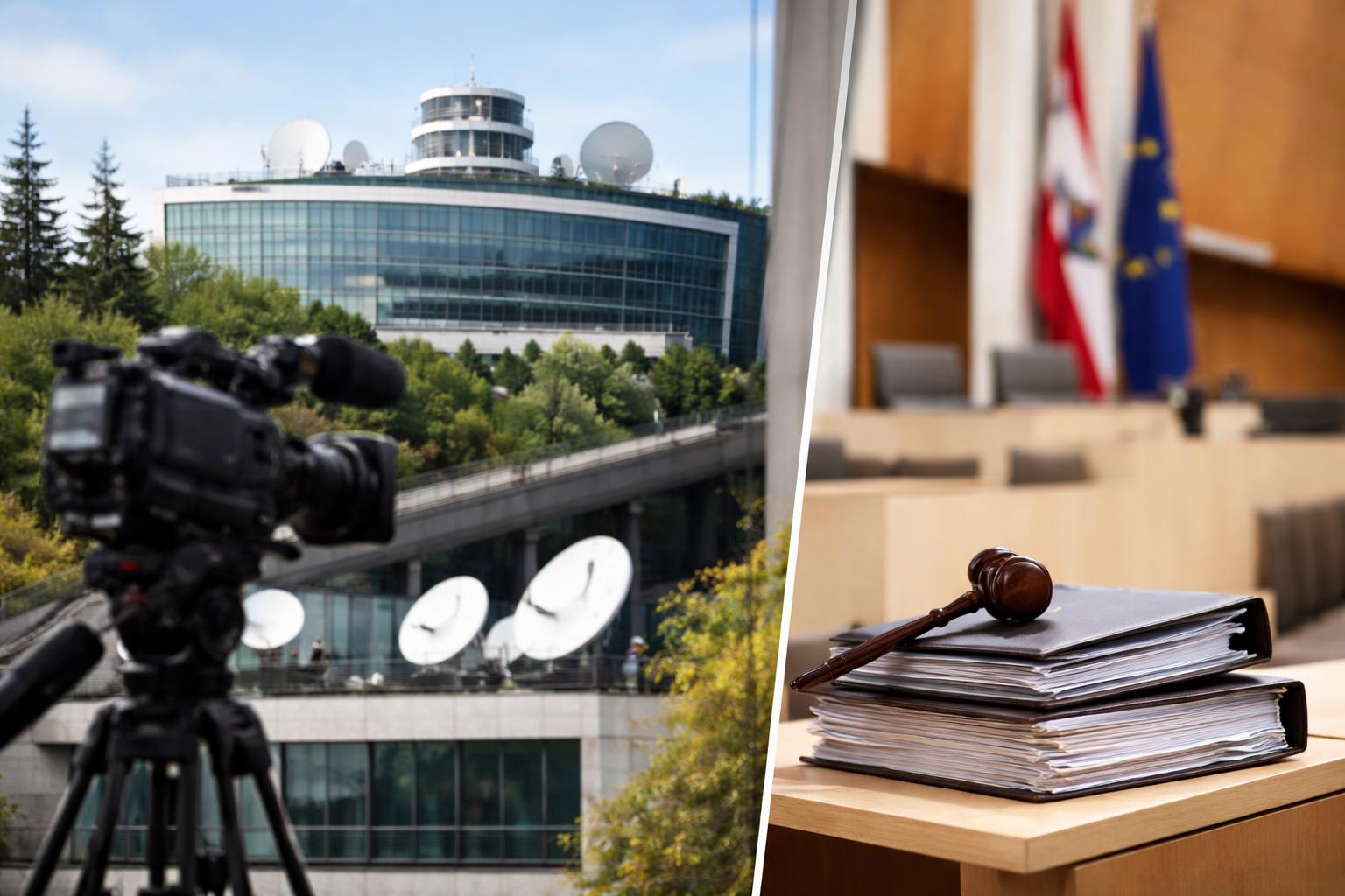 Redaktionelle Szene zum Thema „ORF-Debatte im Nationalrat: Streit um Neuanfang, Generaldirektion und Stiftungsrat“