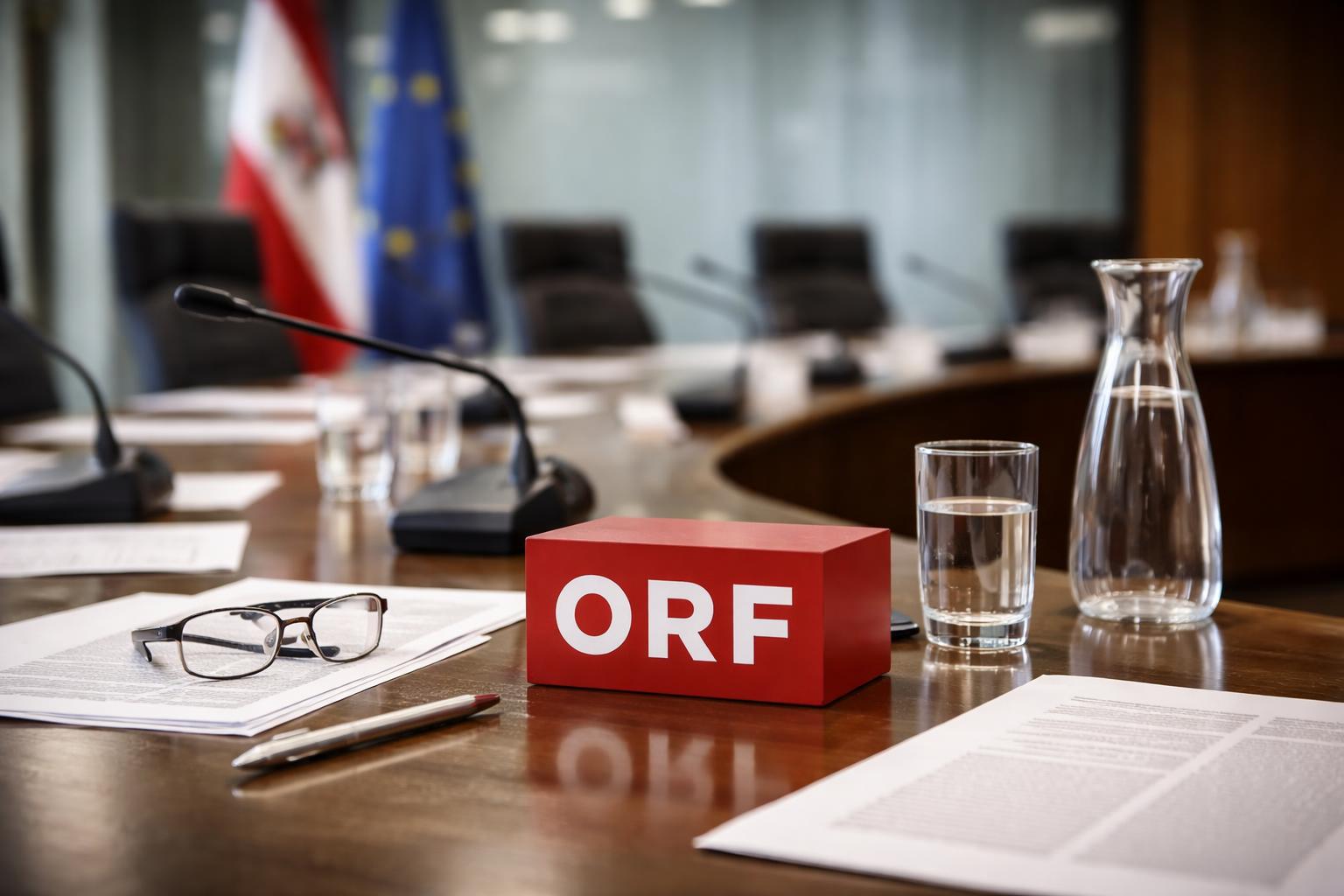 Redaktionelle Szene zum Thema „ORF-Stiftungsrat berät über vorgezogene Bestellung der Führung“