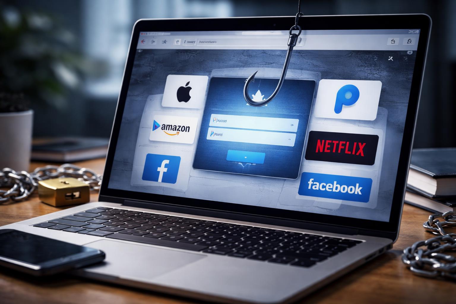 Redaktionelle Szene zum Thema „Phishing: Diese Marken nutzen Betrüger besonders oft als Köder“