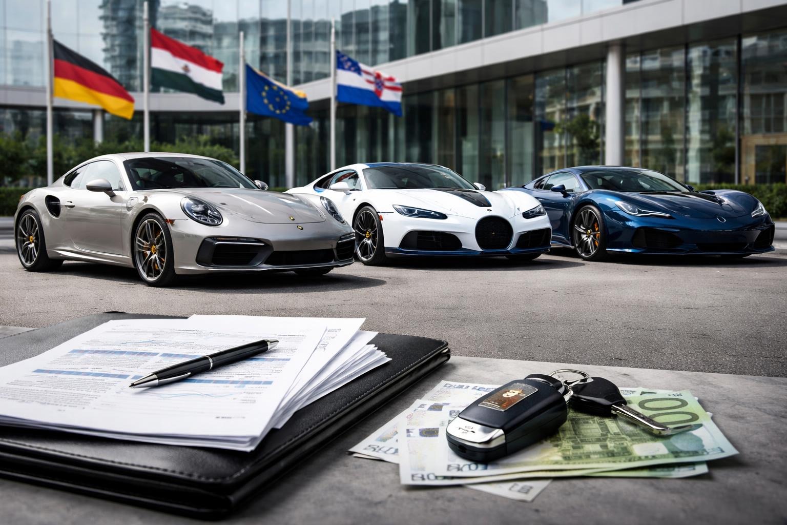 Redaktionelle Szene zum Thema „Porsche verkauft Anteil an Bugatti an Sawiris-Konsortium“