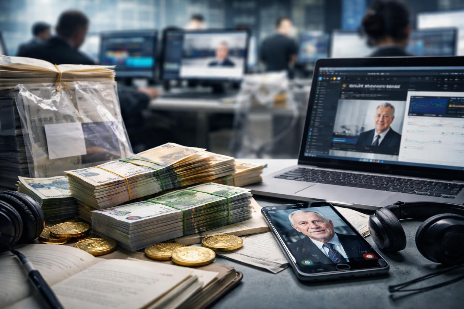 Redaktionelle Szene zum Thema „Promi-Fake-News führten zu Millionenbetrug mit Internet-Investments“