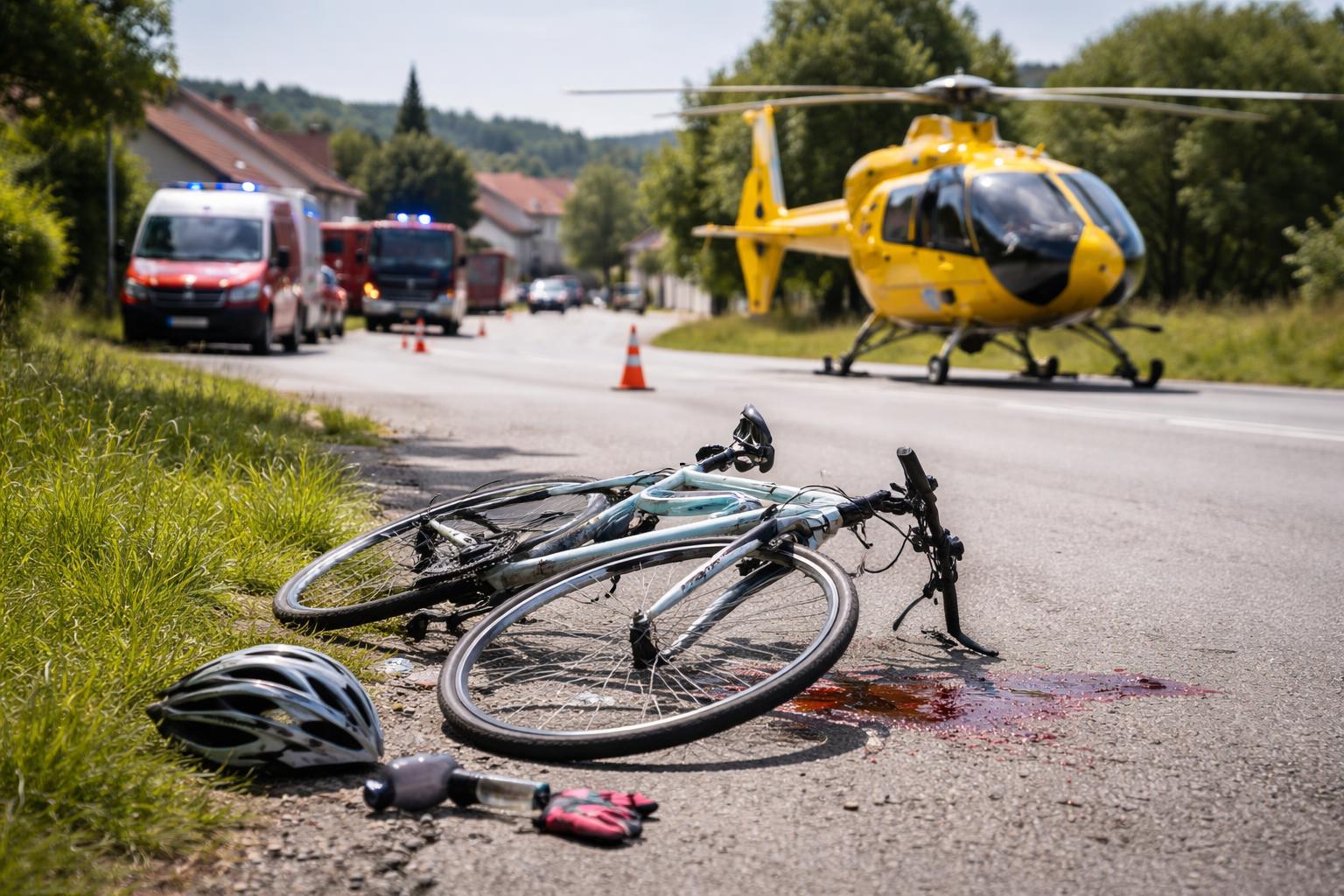 Redaktionelle Szene zum Thema „Radfahrerin in Grafenschachen bei Unfall schwer verletzt“