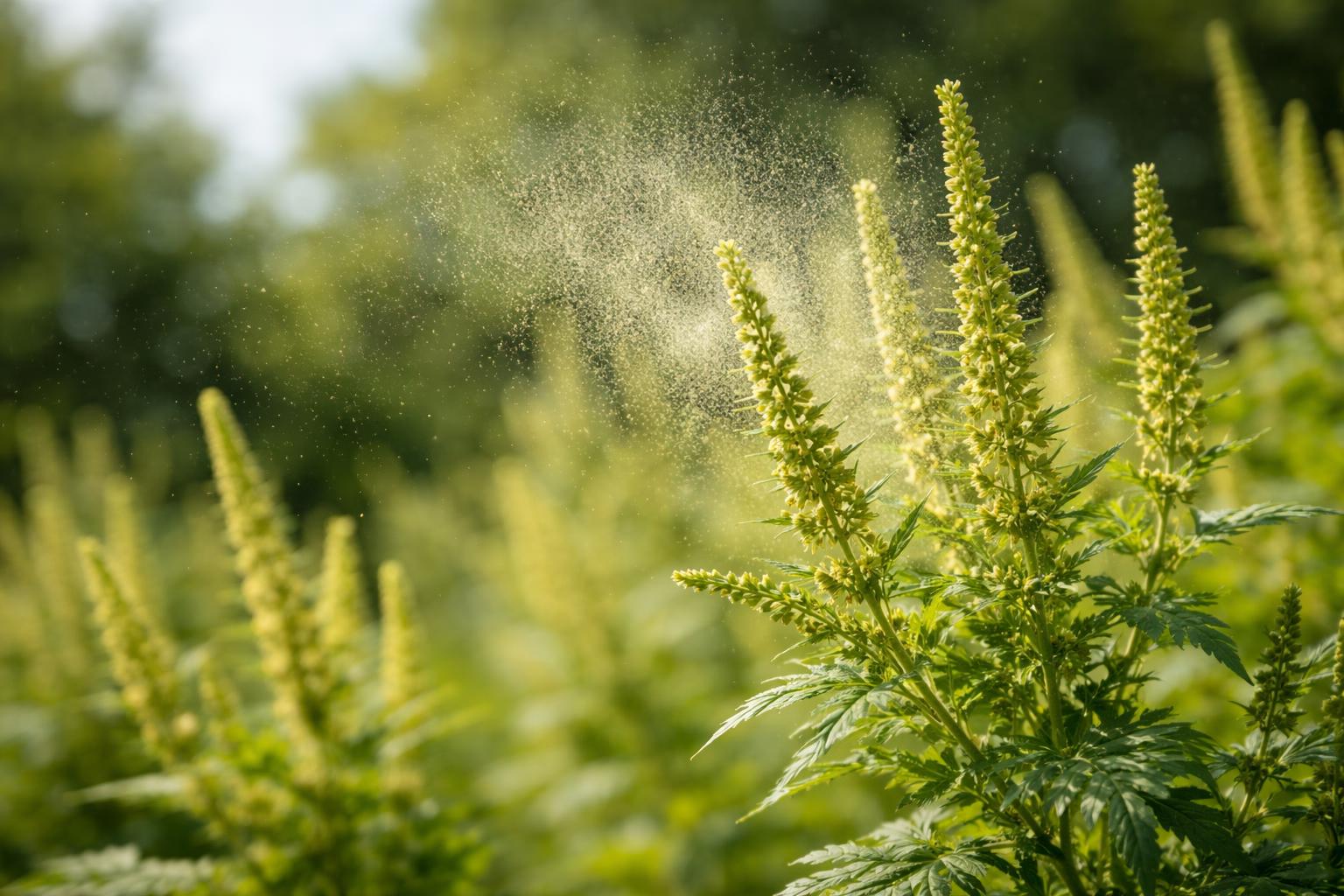 Redaktionelle Szene zum Thema „Ragweed-Blüte könnte Allergiker ab Ende August stark belasten“