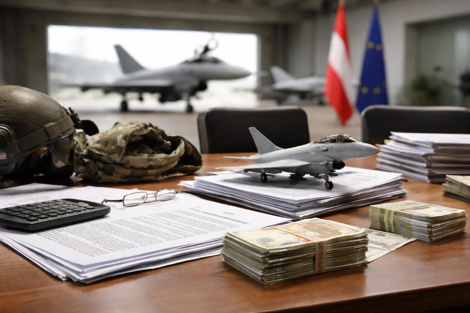Redaktionelle Szene zum Thema „Regierung vertagt Entscheidung über Militärbudget und Eurofighter-Nachfolge“