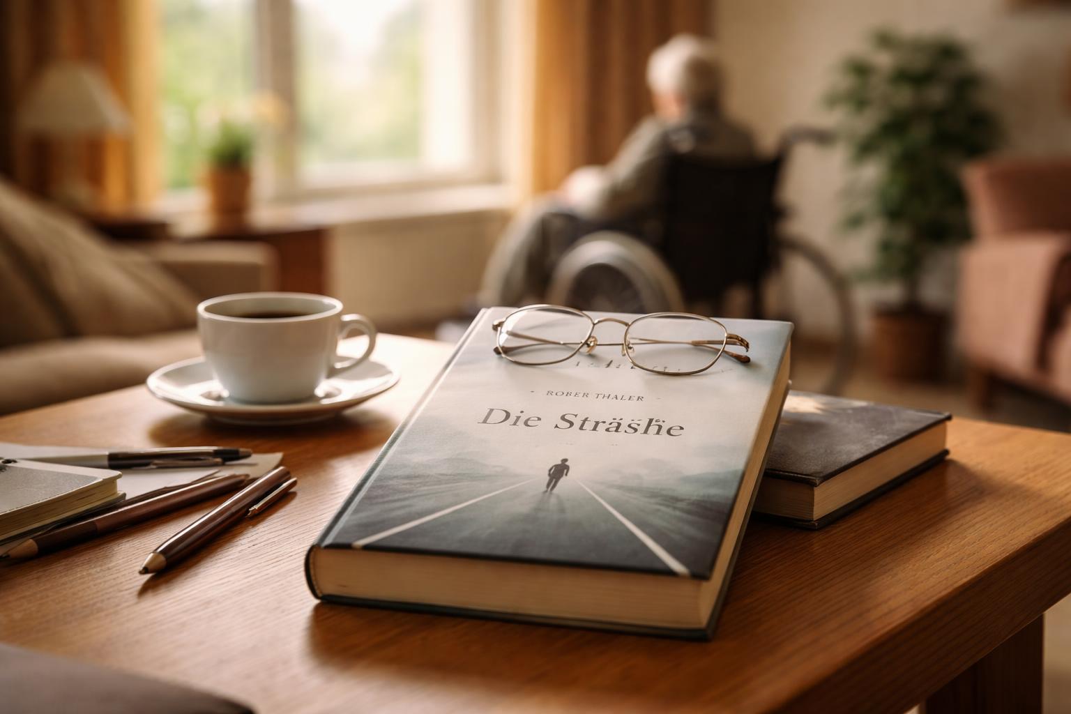 Redaktionelle Szene zum Thema „Robert Seethalers neuer Roman „Die Straße“ und das Problem der Sprache“