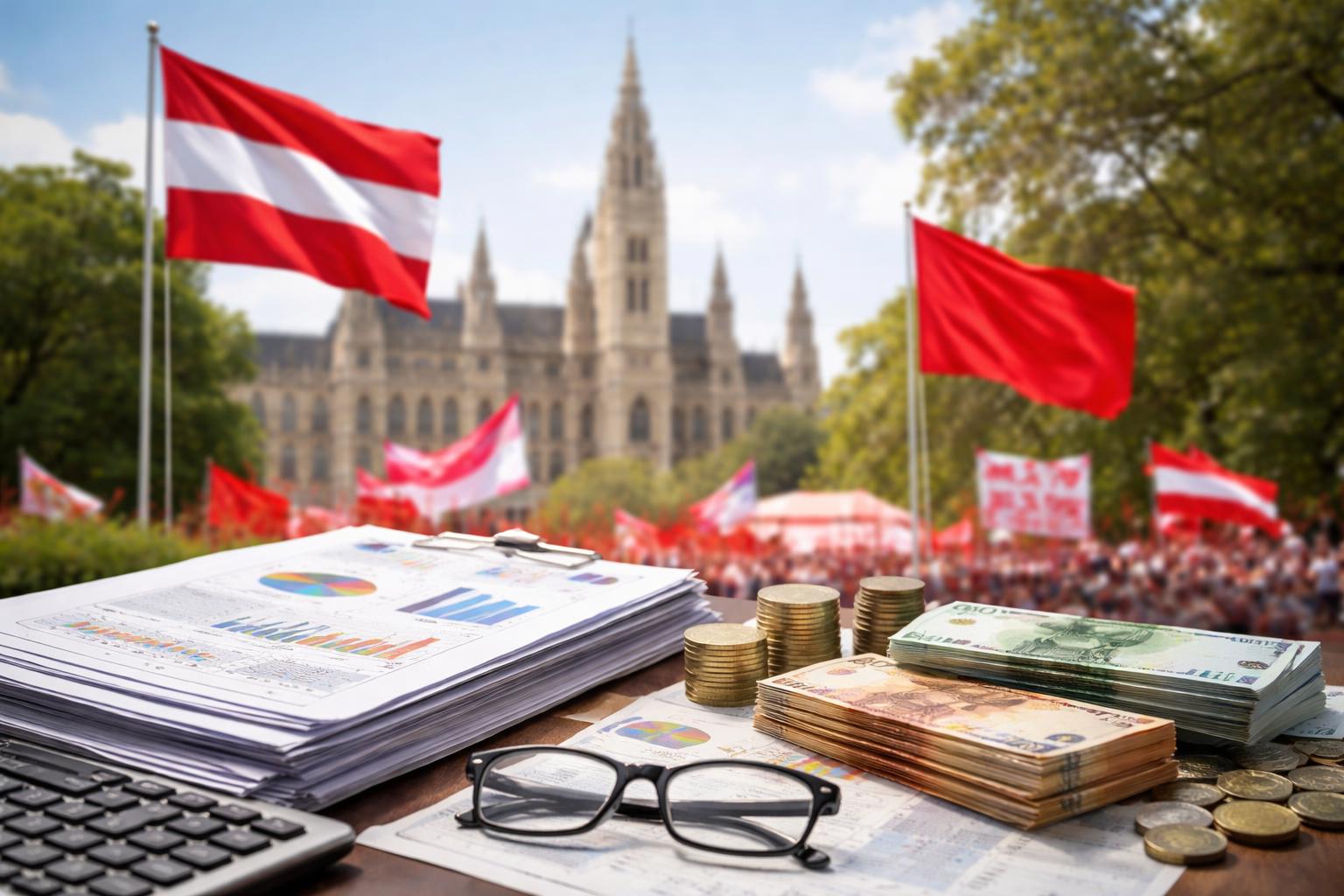 Redaktionelle Szene zum Thema „Rote Länder loben das Budget – Babler und Marterbauer können am 1. Mai auf Rückhalt hoffen“