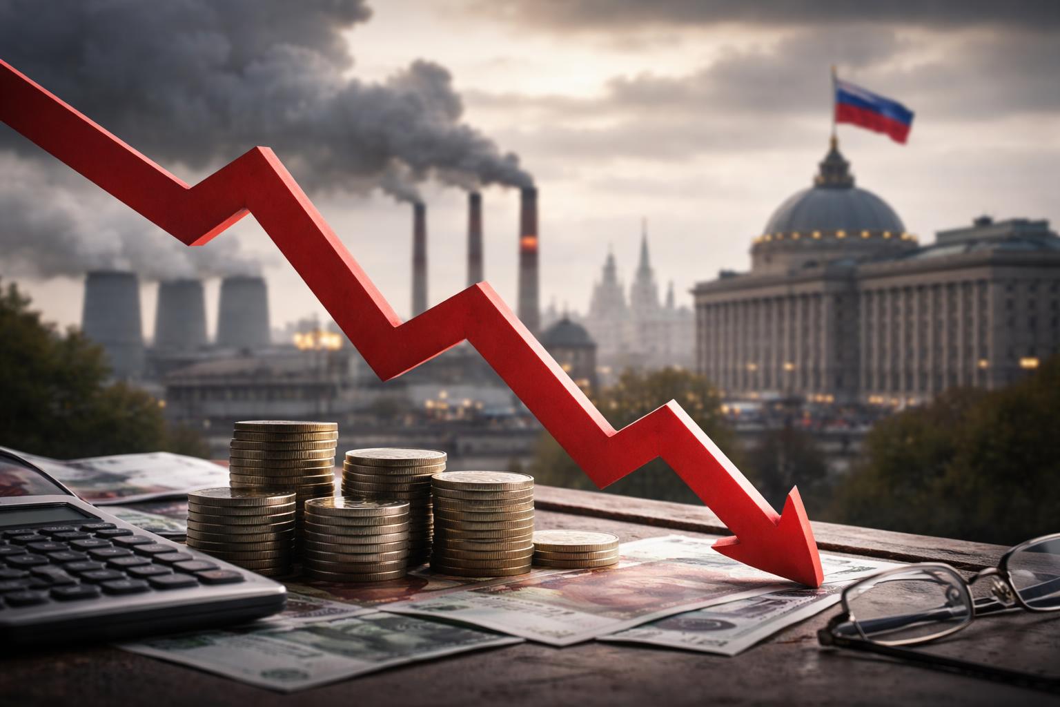 Redaktionelle Szene zum Thema „Russland droht anhaltende Wirtschaftsschwäche“