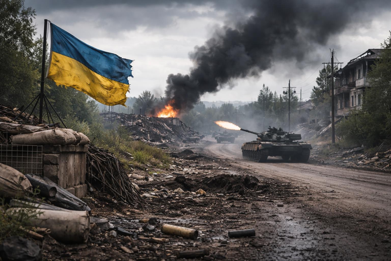 Redaktionelle Szene zum Thema „Russland verstärkt seine Angriffe in der Ostukraine“
