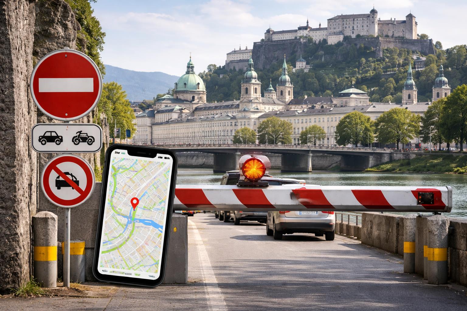 Redaktionelle Szene zum Thema „Salzburg kündigt Klage gegen Google wegen Verkehrsregeln an“