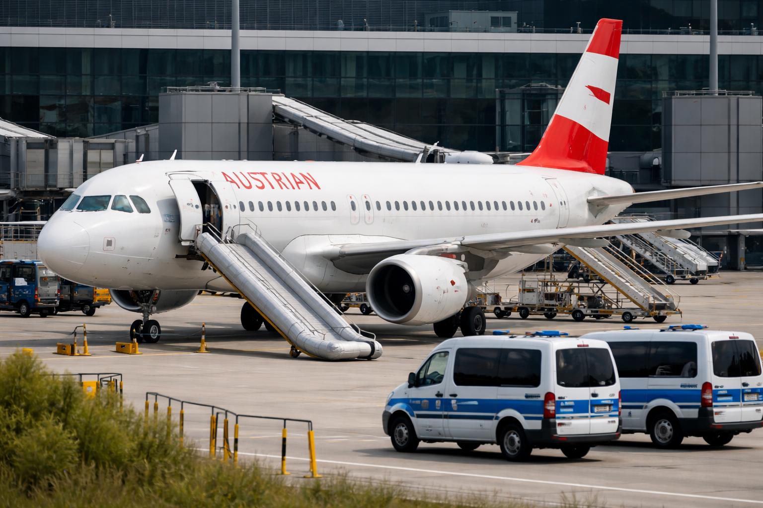 Redaktionelle Szene zum Thema „Schubhäftling sorgt in Berliner AUA-Maschine für Verzögerung auf Flug nach Wien“