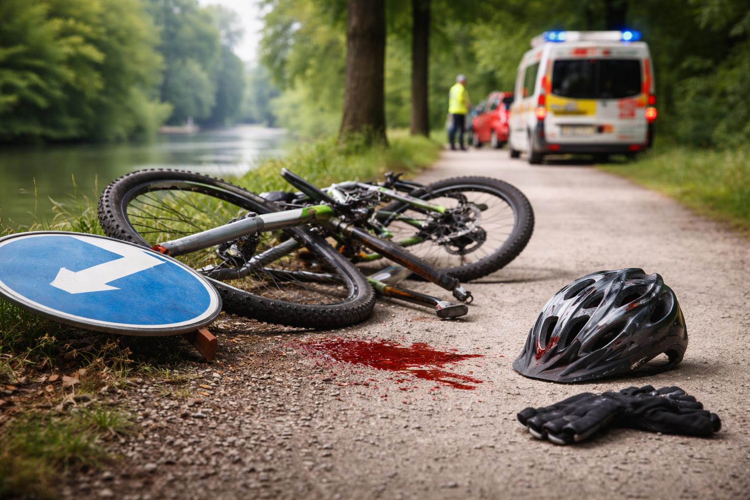 Redaktionelle Szene zum Thema „Schwerer Sturz nach Zusammenprall mit Verkehrszeichen in Klagenfurt“