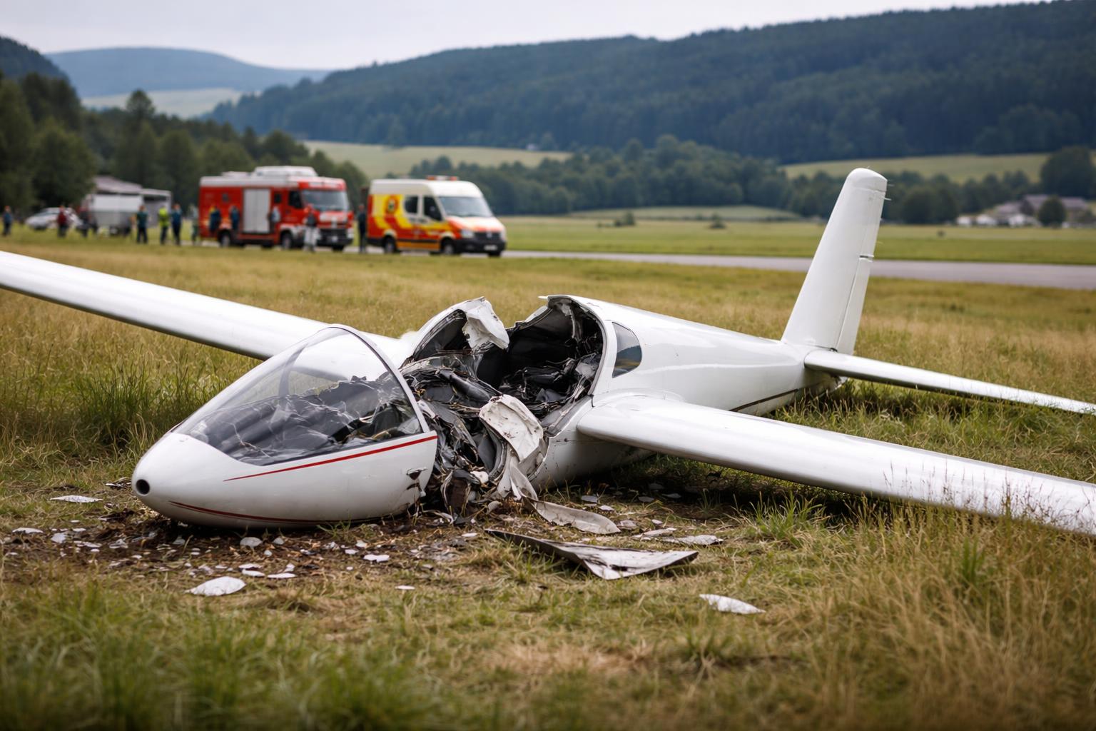 Redaktionelle Szene zum Thema „Segelflieger stürzt beim Start in Oberösterreich ab: Zwei Verletzte“