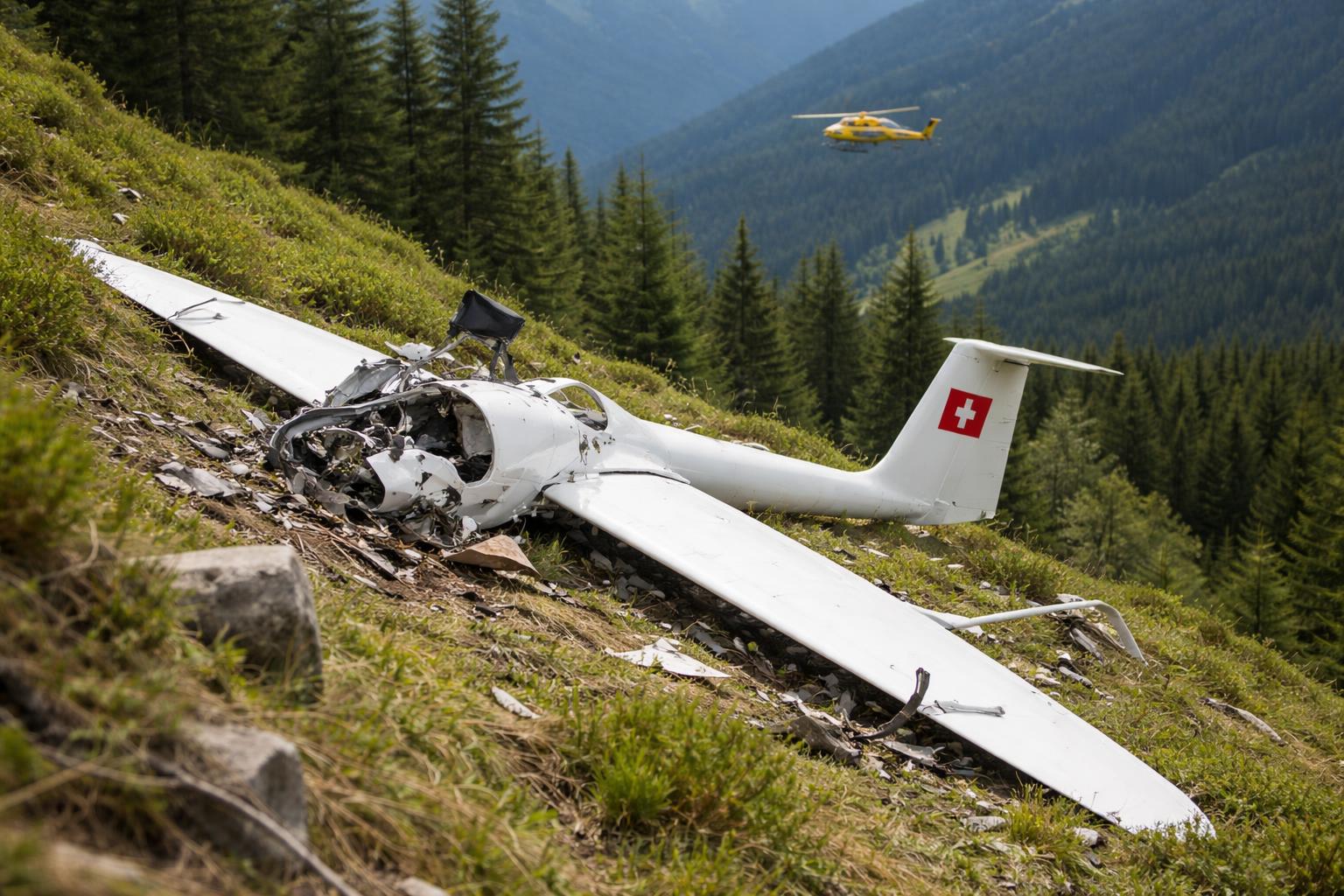 Redaktionelle Szene zum Thema „Segelflugzeug stürzt im Trentino ab – 65-jähriger Pilot aus der Schweiz tot“