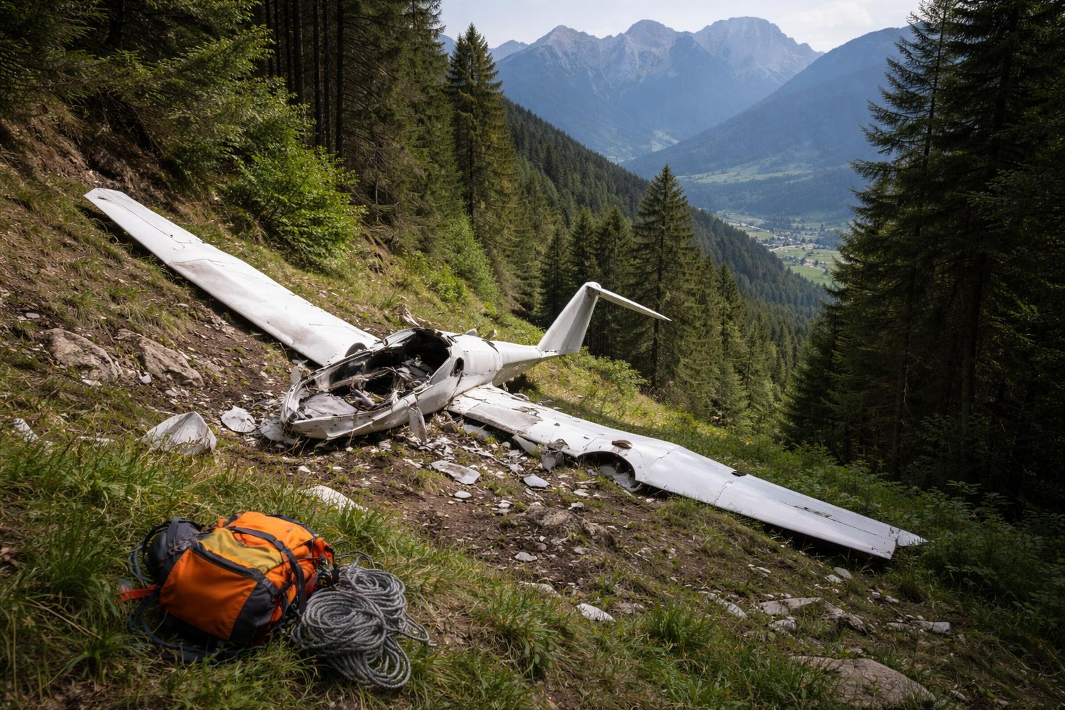 Redaktionelle Szene zum Thema „Segelflugzeug stürzt im Trentino ab – 65-jähriger Pilot tot“
