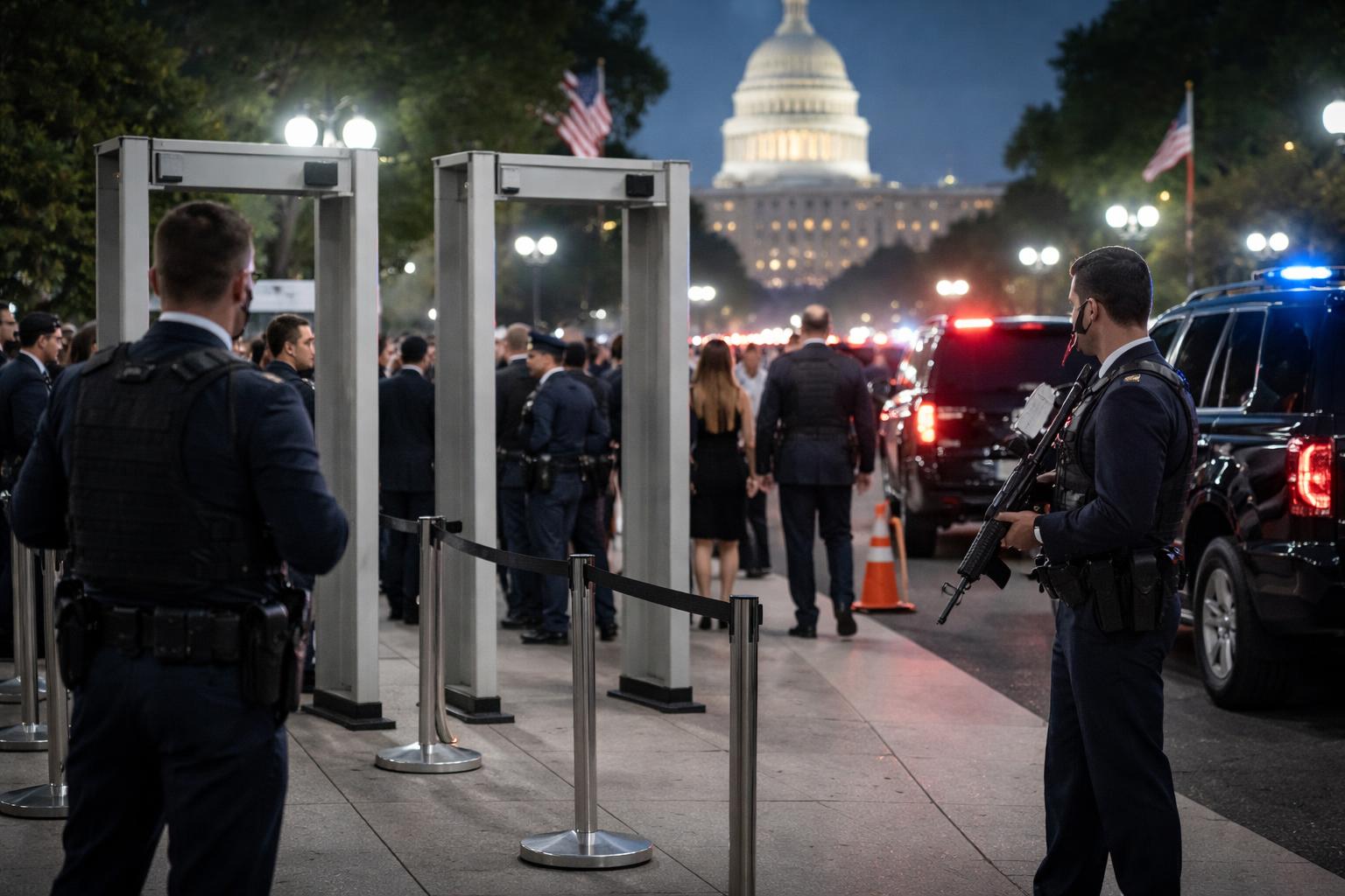 Redaktionelle Szene zum Thema „Sicherheitskonzept nach Schüssen bei Presse-Dinner in Washington unter Druck“