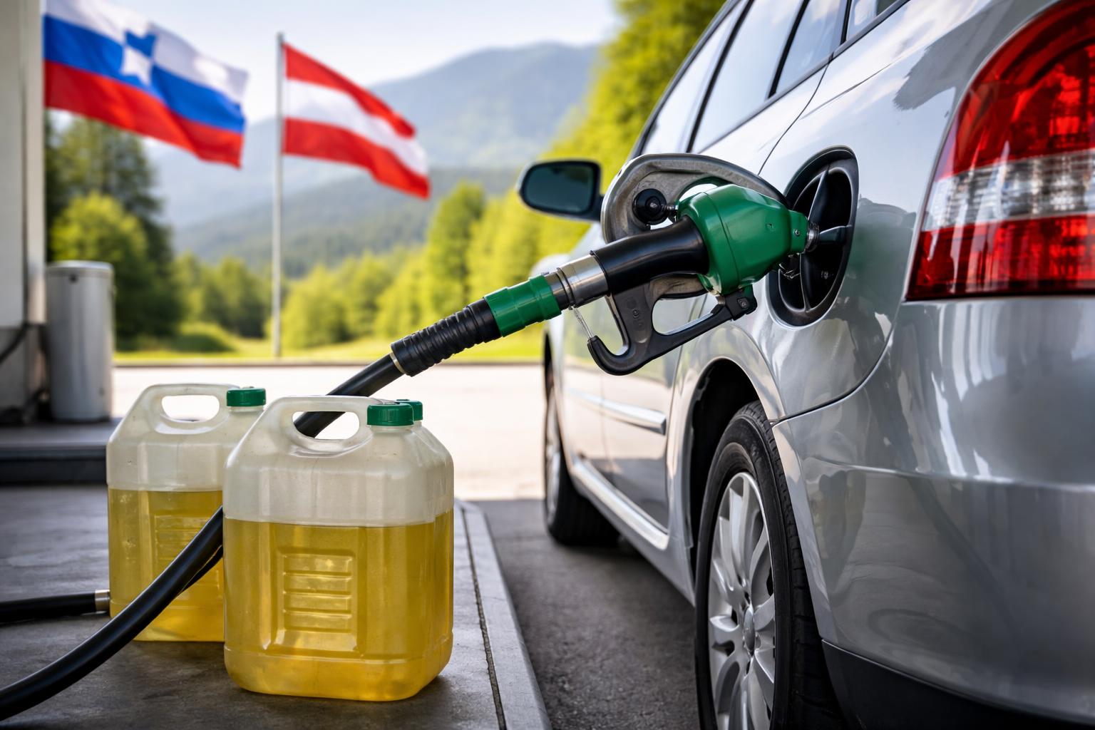 Redaktionelle Szene zum Thema „Slowenien senkt Dieselpreis erneut – 60 Liter kosten deutlich weniger als in Kärnten“