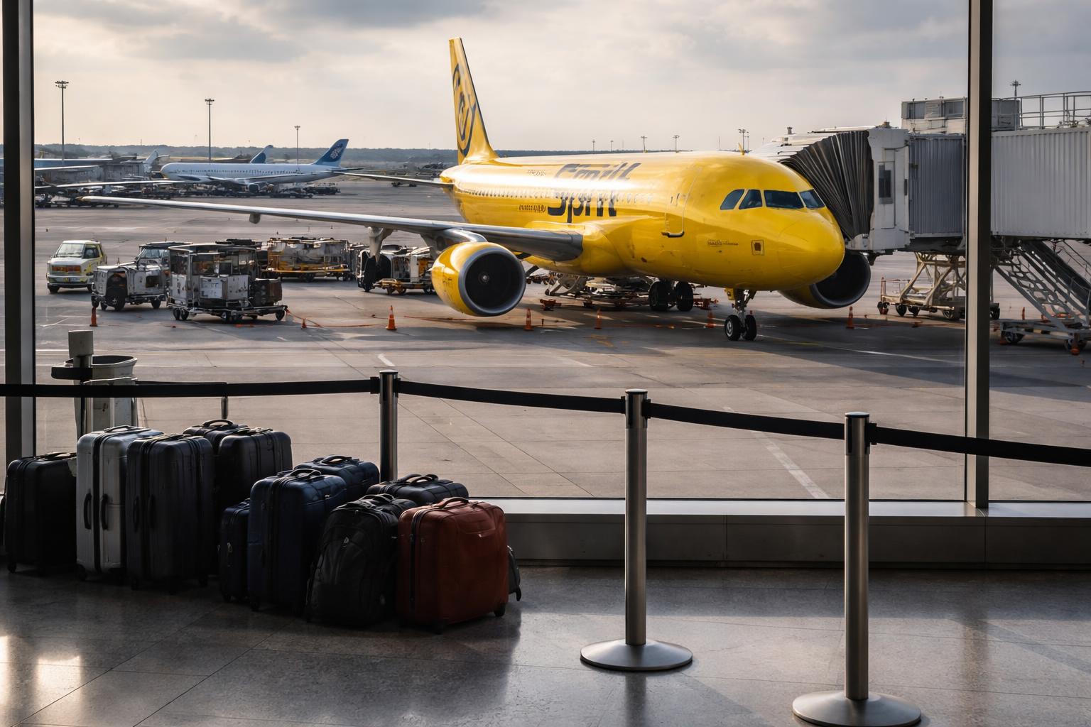 Redaktionelle Szene zum Thema „Spirit Airlines stellt Betrieb ein – Hunderte Passagiere an US-Flughäfen fest“
