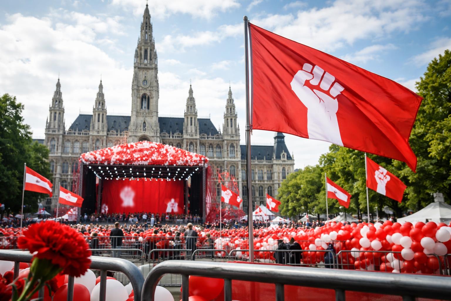 Redaktionelle Szene zum Thema „SPÖ mobilisiert zum 1. Mai mit Angriffen auf FPÖ und Vermögende“