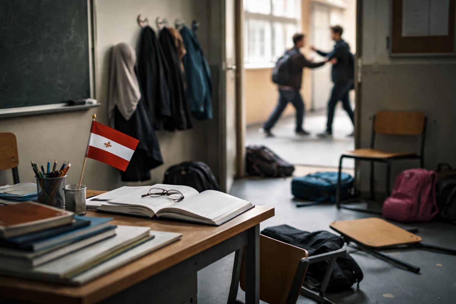 Redaktionelle Szene zum Thema „Sprachdefizite, Konflikte und Lehrermangel: Österreichs Schulen unter Druck“