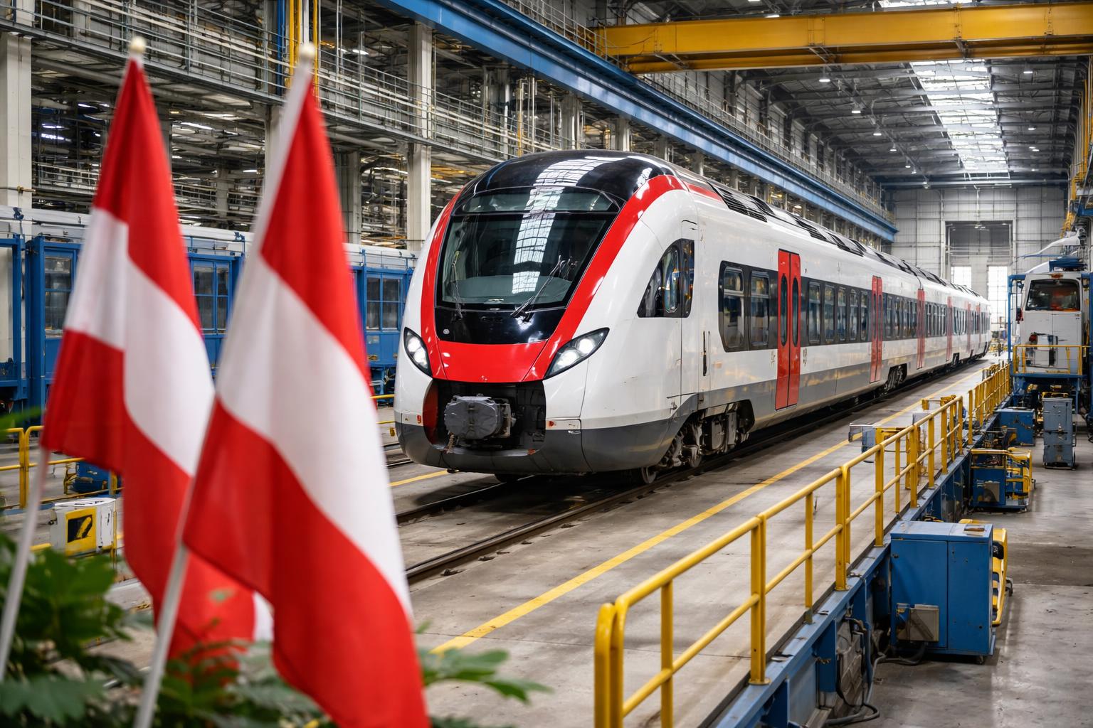Redaktionelle Szene zum Thema „Stadler liefert mehr als 200 Züge nach Österreich – Spuhler fordert faire Regeln für chinesische Anbieter“