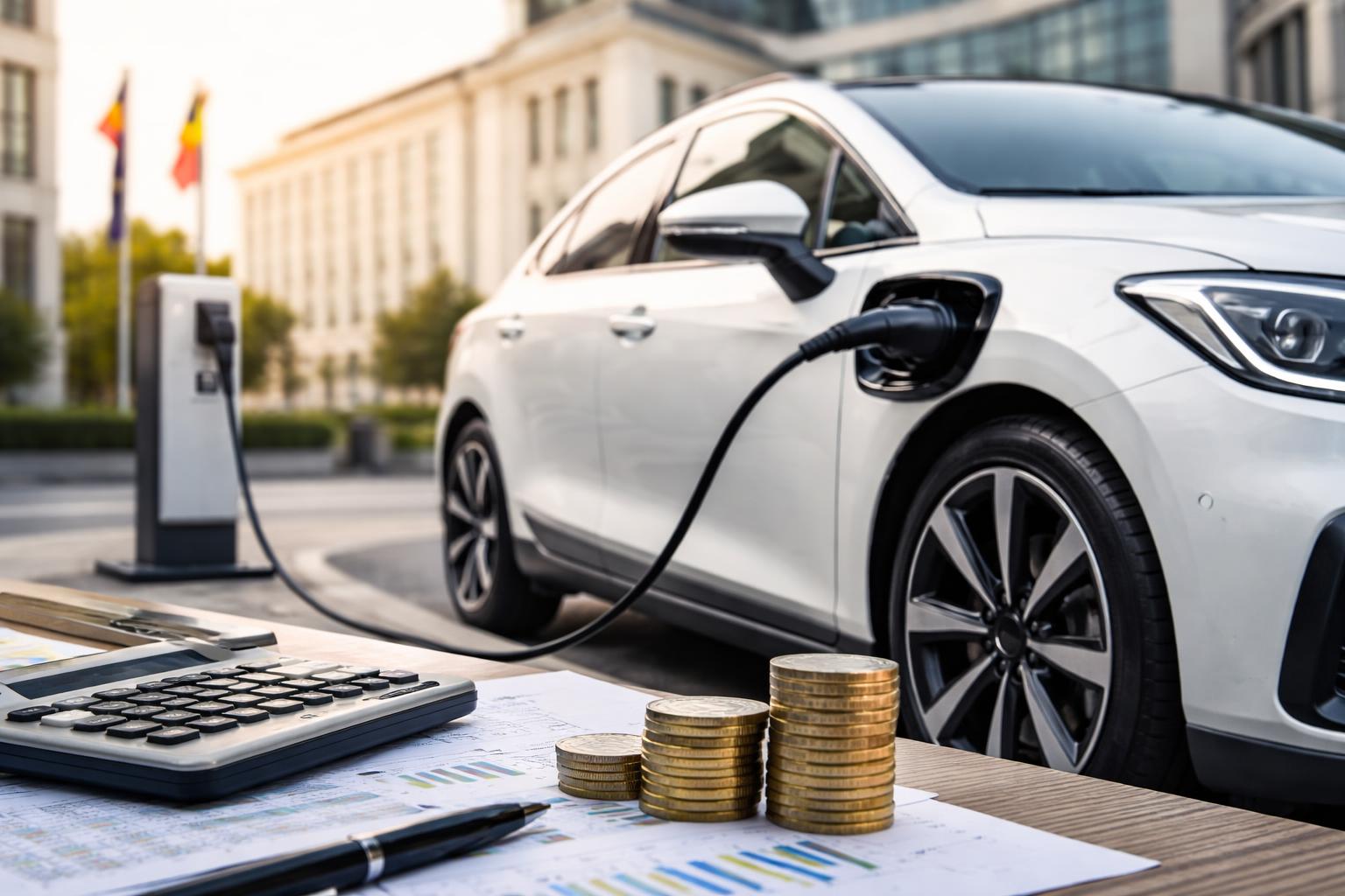Redaktionelle Szene zum Thema „Steuer auf private Nutzung von E-Dienstautos: Regierung unter Druck, Folgekosten möglich“