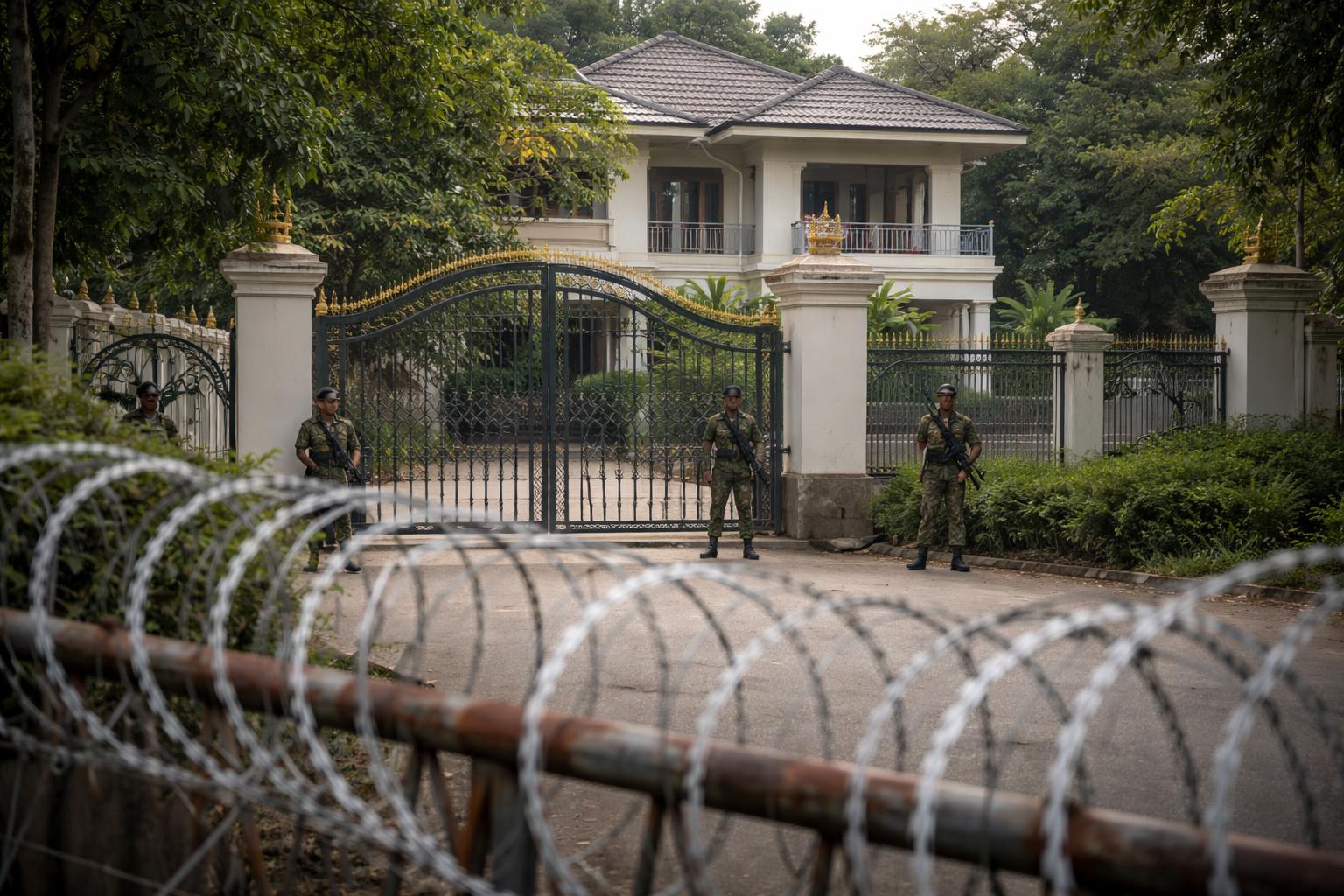 Redaktionelle Szene zum Thema „Suu Kyi nach fünf Jahren Haft in Myanmar in Hausarrest verlegt“