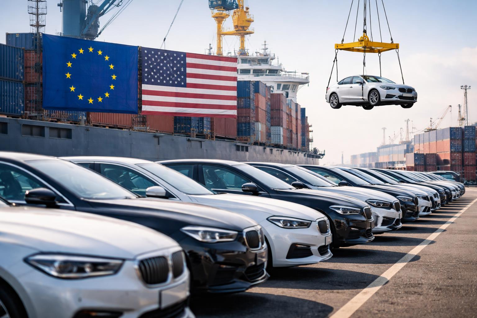 Redaktionelle Szene zum Thema „Trump erhöht Zölle auf EU-Autos auf 25 Prozent“