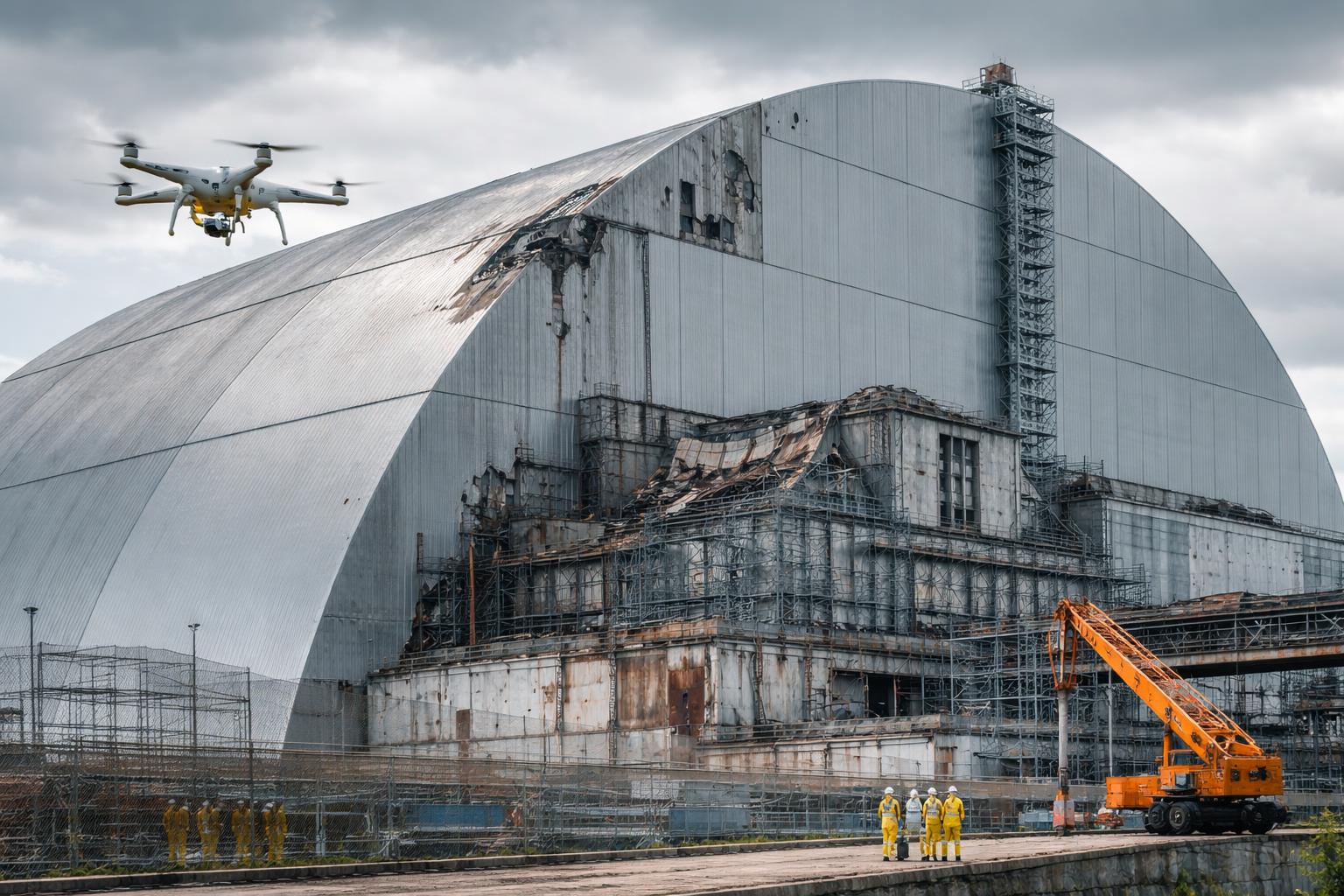 Redaktionelle Szene zum Thema „USA sagen 100 Millionen Dollar für Reparatur der Tschernobyl-Hülle zu“