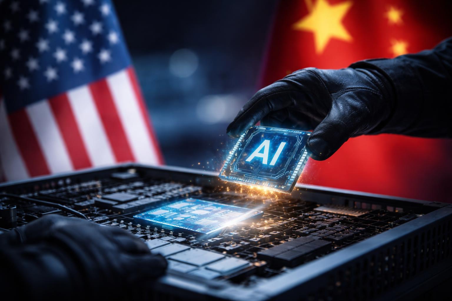 Redaktionelle Szene zum Thema „USA werfen China systematischen Diebstahl von KI-Technologie vor“