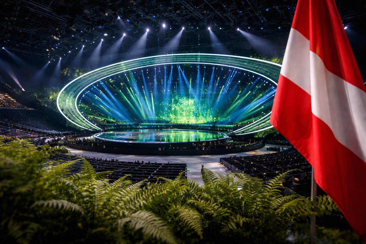 Redaktionelle Szene zum Thema „Van der Bellen eröffnet die Bühne für den Song Contest in der Stadthalle“
