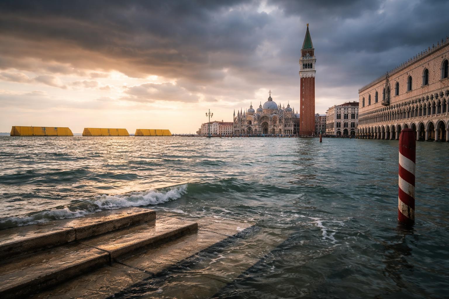 Redaktionelle Szene zum Thema „Venedig könnte bis 2300 verlegt werden müssen“