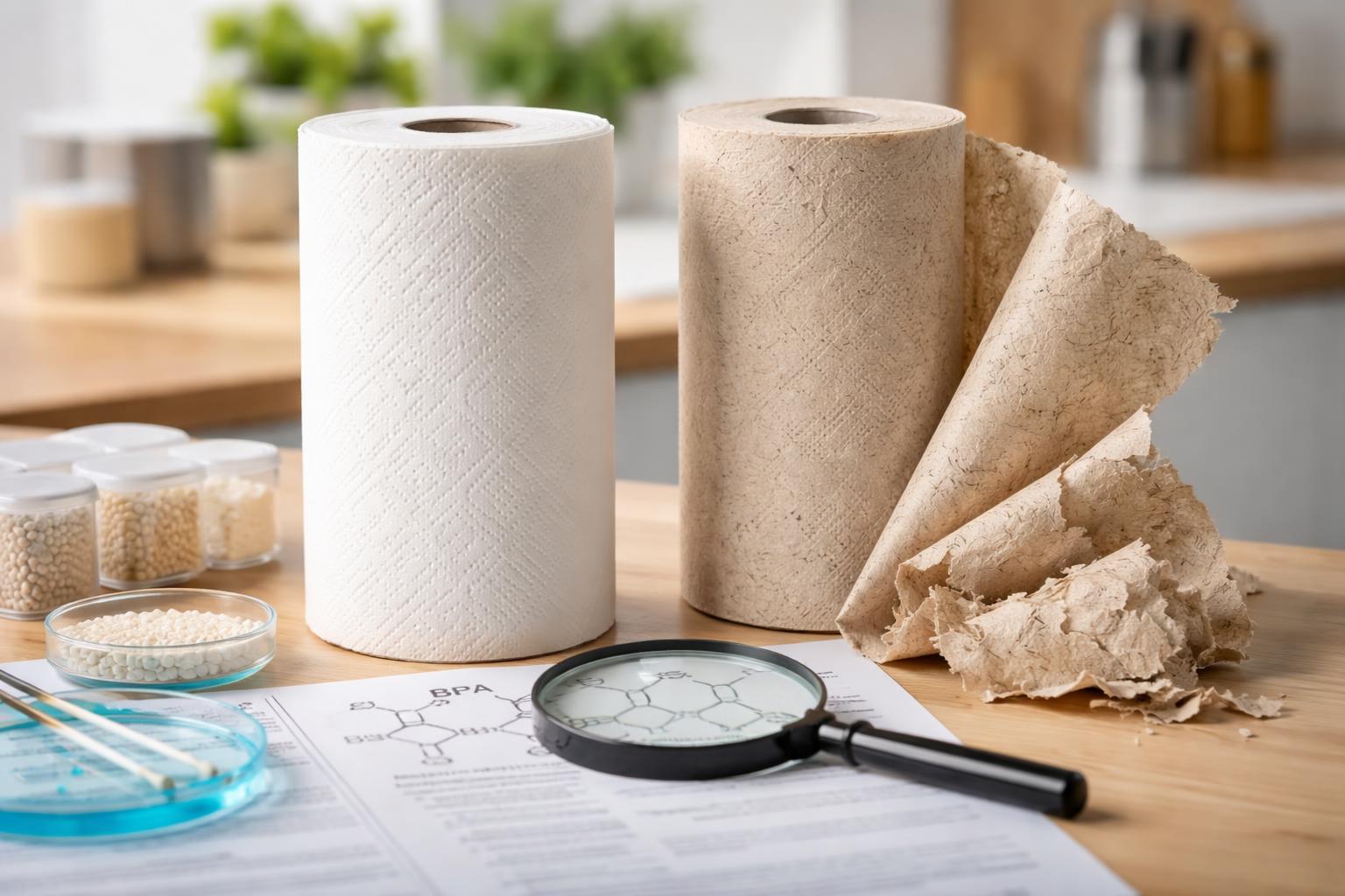Redaktionelle Szene zum Thema „VKI-Test rät bei Küchenrollen von Recycling-Produkten ab“