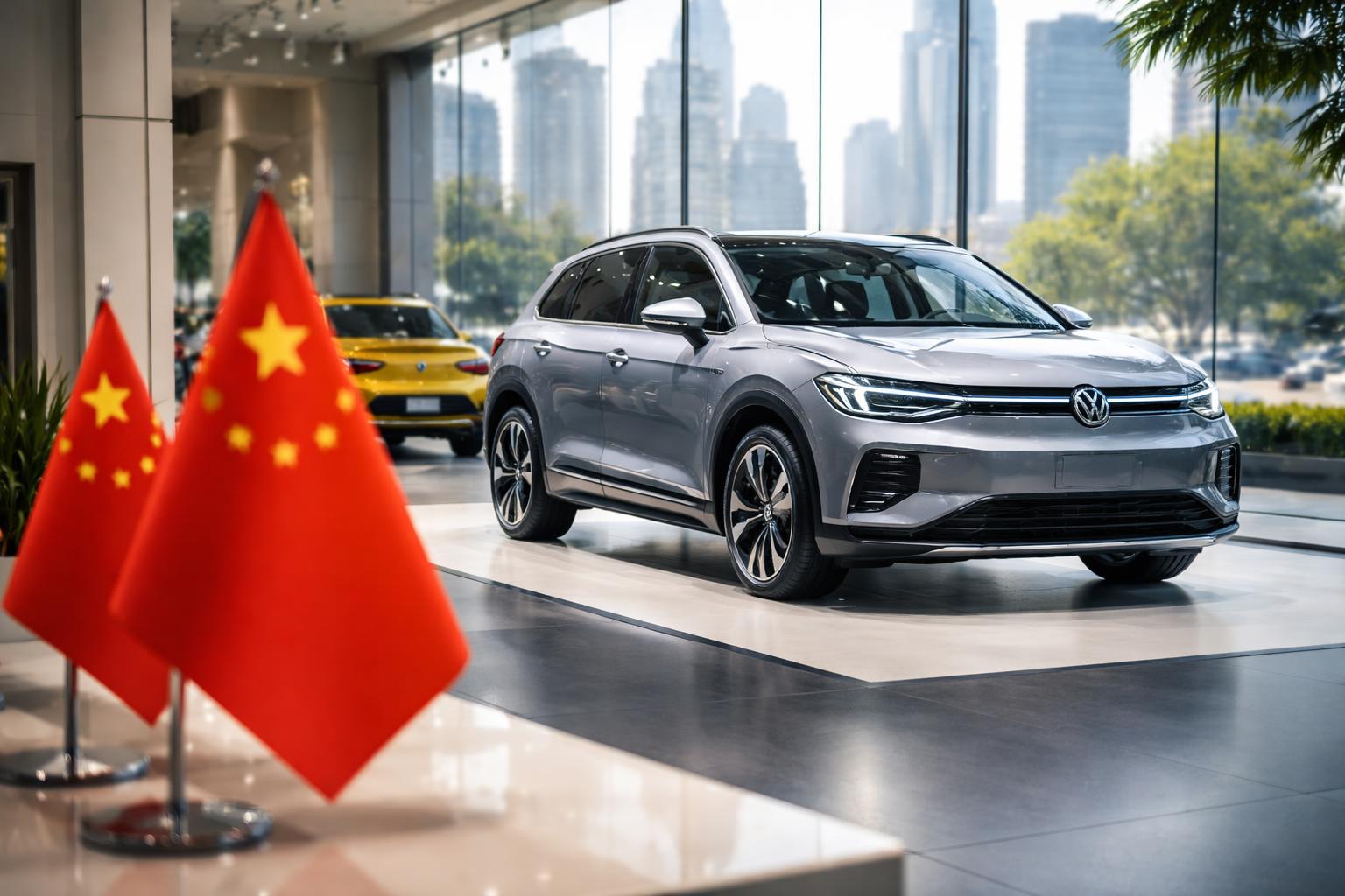 Redaktionelle Szene zum Thema „Volkswagen setzt in China auf Neustart mit 50 neuen Modellen bis 2030“
