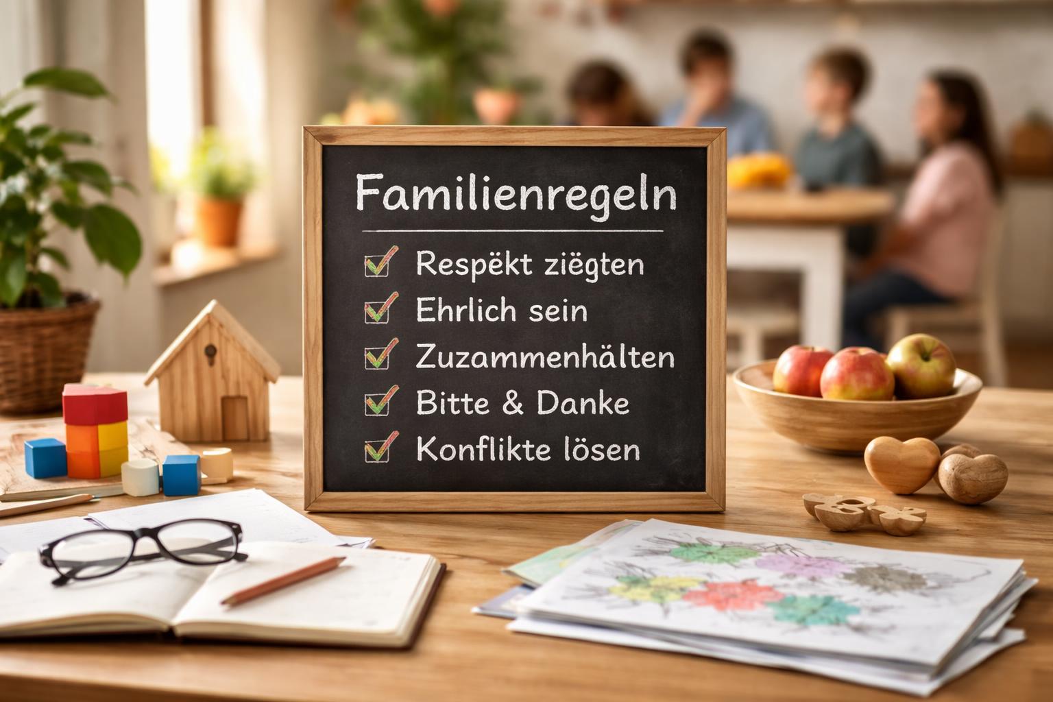 Redaktionelle Szene zum Thema „Werte im Familienalltag: Wie Eltern Orientierung geben, ohne zu belehren“