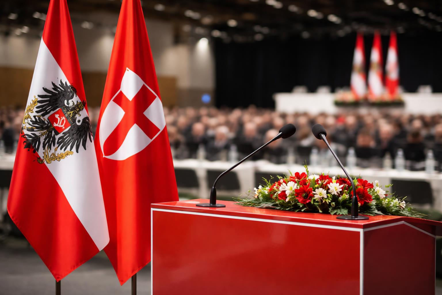 Redaktionelle Szene zum Thema „Wiener SPÖ-Parteitag: Babler lobt Wien als „Musterstadt““