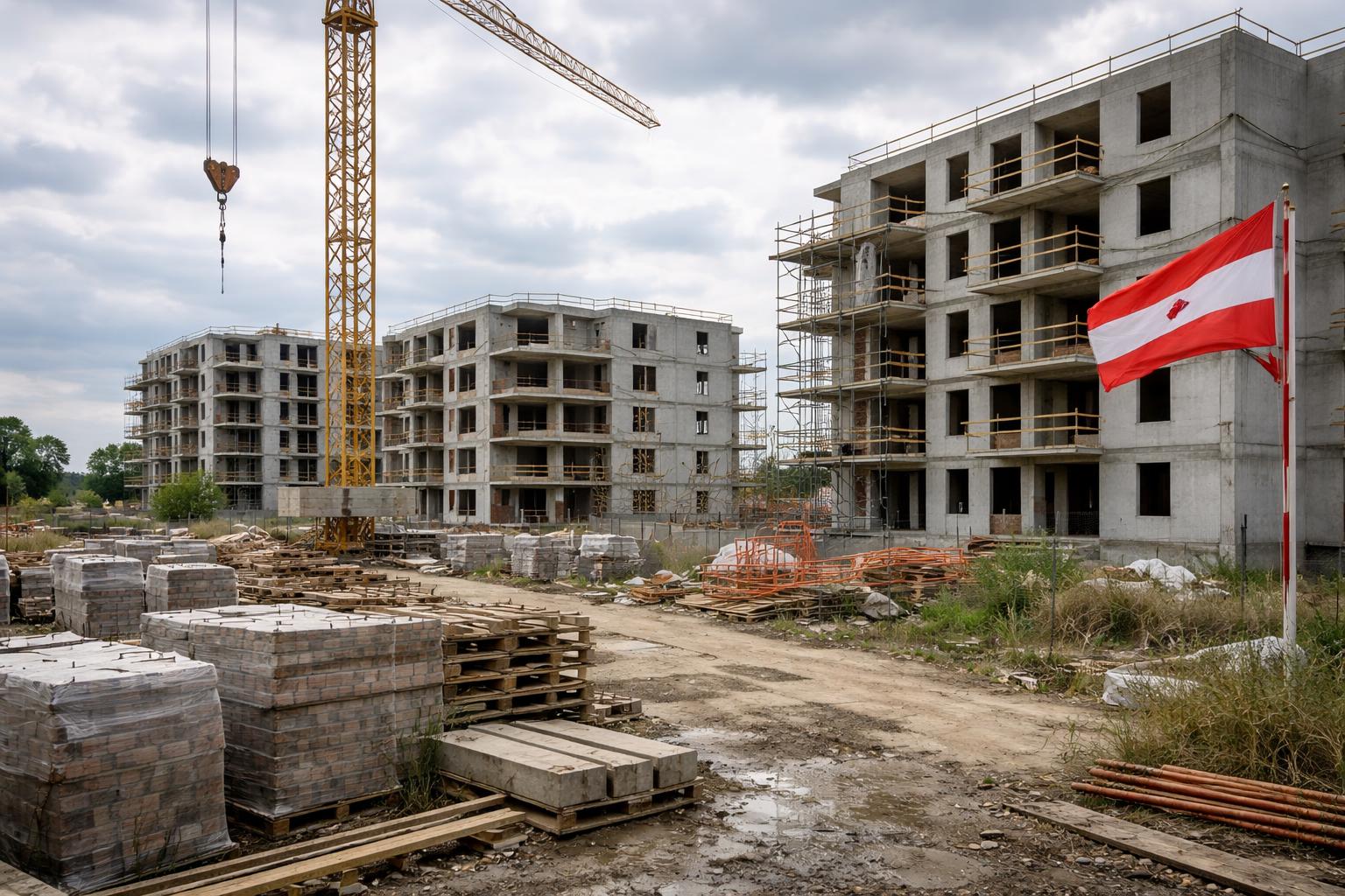 Redaktionelle Szene zum Thema „Wohnungsneubau in Österreich erreicht 2025 neuen Tiefstand“
