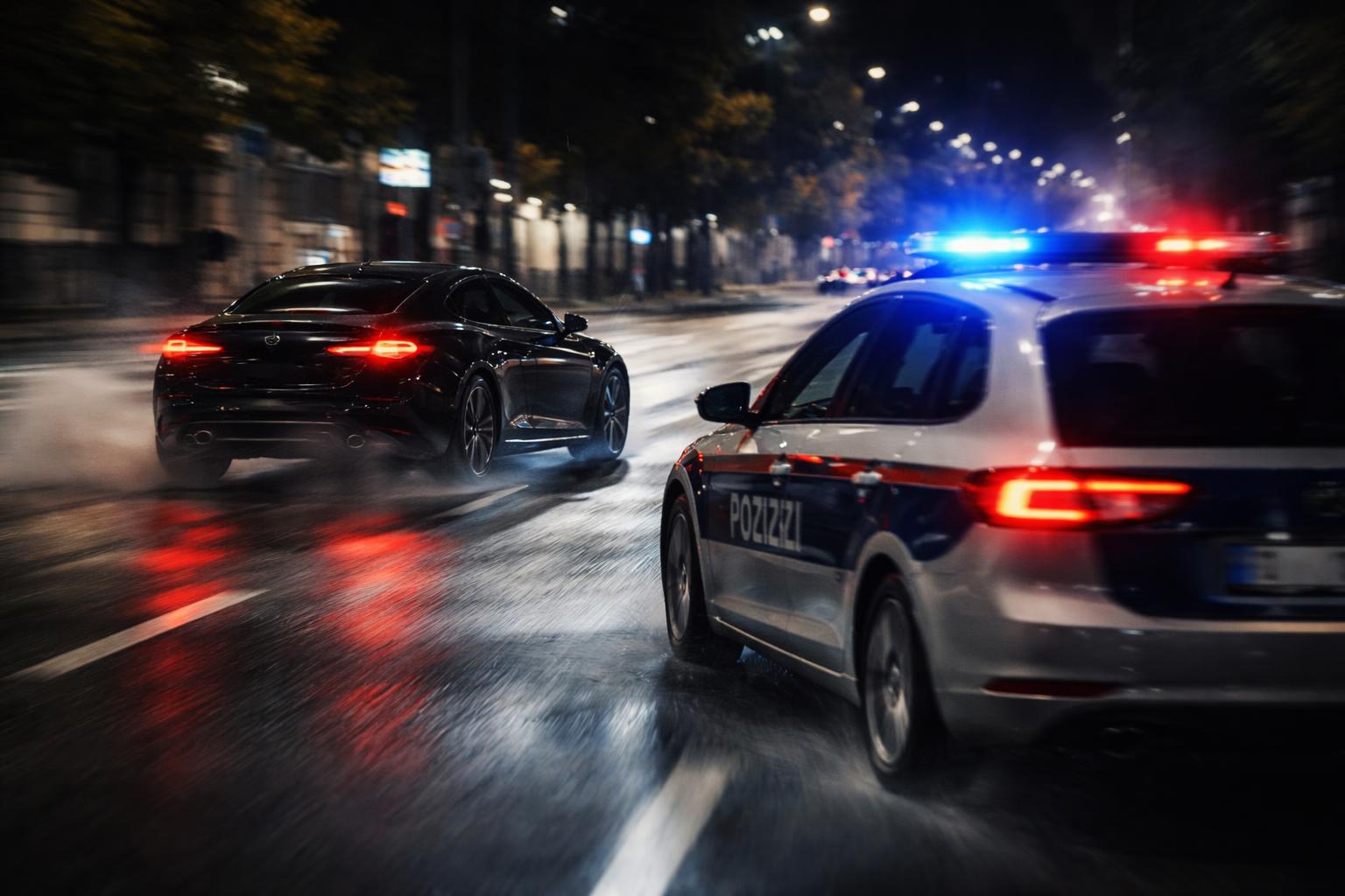 Redaktionelle Szene zum Thema „Zwei Autofahrer liefern Wiener Polizei Verfolgungsjagden“